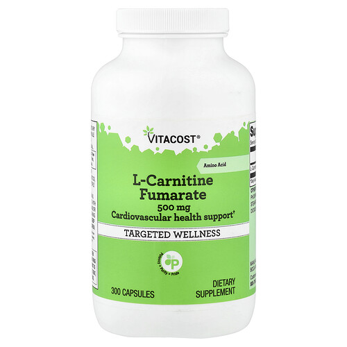 Vitacost, L-Carnitine Fumarate, 500 mg, 300 Capsules