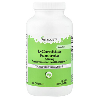 Vitacost, L-Karnitin Furmarati, 500 mq, 300 Kapsul