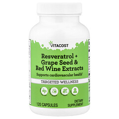Resveratrol + Grape Seed & Red Wine Extracts, 120 Capsules