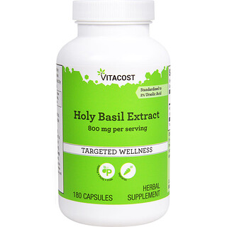 Vitacost, Extrato de Manjericão Santo, 180 Cápsulas (400 mg por Cápsula)