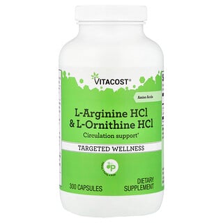 Vitacost, L-Arginine HCl & L-Ornithine HCl, 300 Capsules