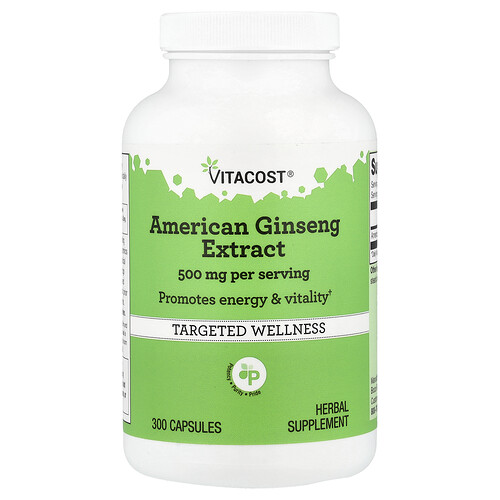 Vitacost, Ameerika ženšenni ekstrakt, 300 kapslit (250 mg kapsli kohta)