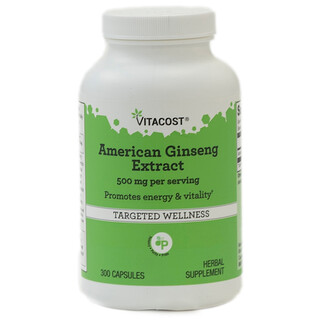 Vitacost, Extracto de ginseng americano, 300 cápsulas (250 mg por cápsula)