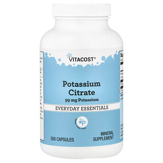 Vitacost‏, سيترات البوتاسيوم ، 99 ملجم ، 300 كبسولة