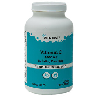 Vitacost, Βιταμίνη C συμπεριλαμβανομένων των αγριοτριανταφυλλιάς, 250 κάψουλες