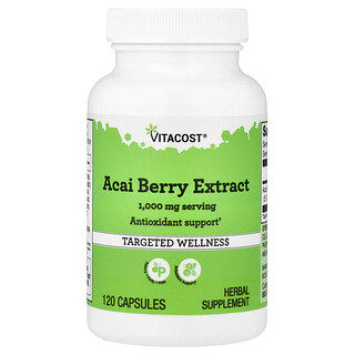 Vitacost, Экстракт ягод асаи, 120 капсул (500 мг в 1 капсуле)