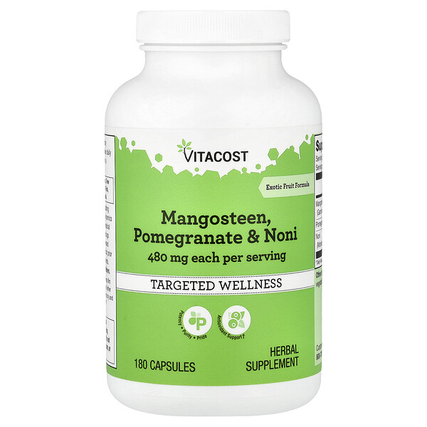 Vitacost Mangosteen, Pomegranate & Noni, 180 Capsules