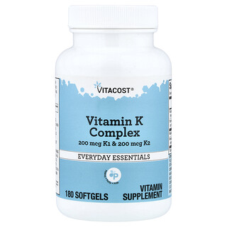 Vitacost, Витамин К комплекс, 180 меки капсули