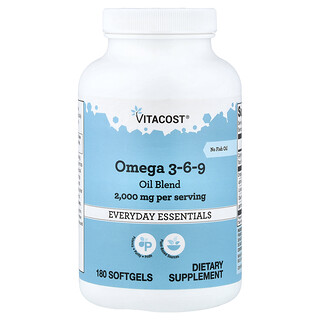 Vitacost‏, مزيج زيت أوميجا 3-6-9 ، 180 كبسولة هلامية (1،000 ملجم لكل كبسولة هلامية)