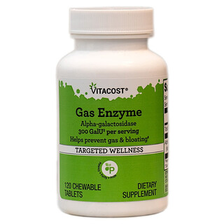 Vitacost, Gas Enzyme, 120 Chewable Tablets (5 mg per Tablet)