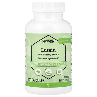 Vitacost, Synergy®, Lutein With Bilberry Extract Featuring FloraGLO®, 100 Capsules
