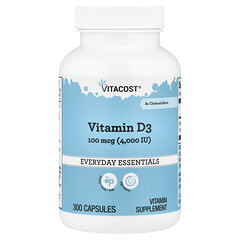 Everyday Essentials, вітамін D3, 100 мкг (4000 МО), 300 капсул