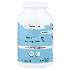 Vitamin D3 , 250 mcg (10,000 IU), 365 Capsules
