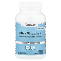 Vitacost, Everyday Essentials, Ultravitamina K con complejo avanzado de vitamina K2, 90 cápsulas blandas
