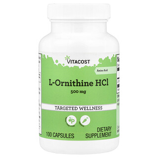 Vitacost, L-ornitină clorhidrat, 500 mg, 100 capsule