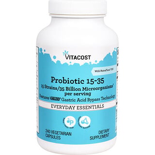 Vitacost, Probiotika 15-35 med NutraFlora® FOS, 240 vegetariska kapslar