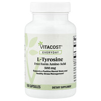 Vitacost, Everyday, L-Tyrosine, 500 mg, 100 kapslí