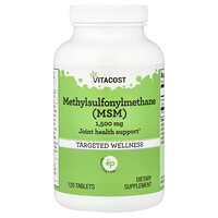 Vitacost, Metyylisulfonyylimetaani (MSM), 1 500 mg, 120 tablettia