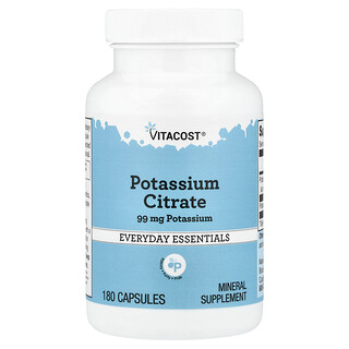 Vitacost, Everyday Essentials, Potassium Citrate, 99 mg, 180 Capsules
