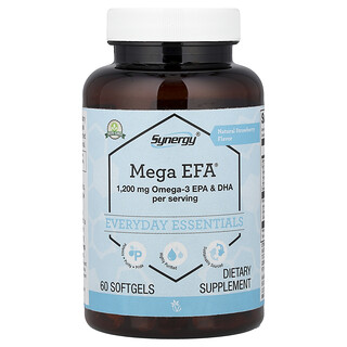 Vitacost‏, Synergy®, Mega EFA®, Natural Strawberry, 60 Softgels