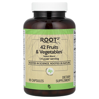 Vitacost‏, Root2® ، 42 نوعًا من الفواكه والخضراوات ، 90 كبسولة