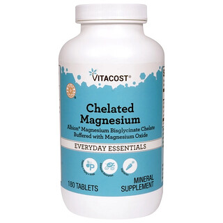 Vitacost, Chelated Magnesium, 180 Tablets