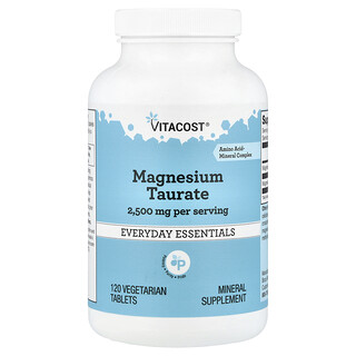 Vitacost, Taurato de magnesio, 120 comprimidos vegetales
