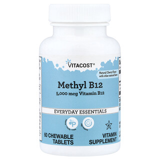 Vitacost, Methyl B-12, Cerise naturelle, 5000 µg, 60 comprimés à croquer