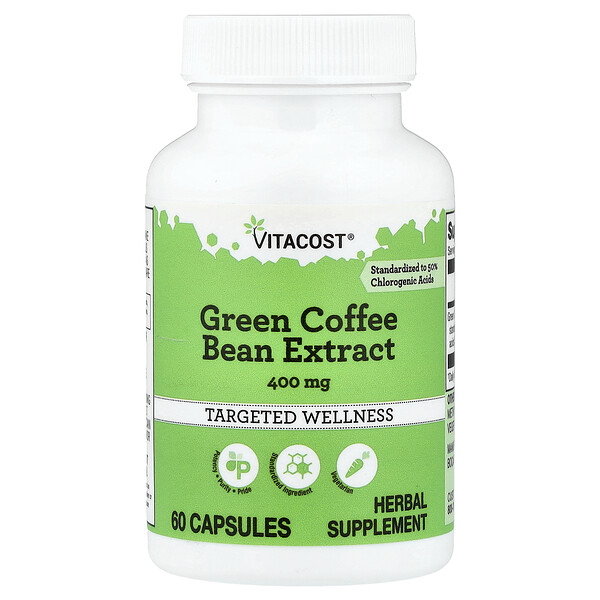 Vitacost Green Coffee Bean Extract, 400 mg, 60 Capsules