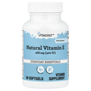 Vitacost‏, Natural Vitamin E with Selenium, 90 Softgels