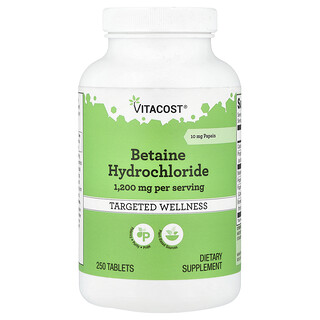 Vitacost, Betaine Hydrochloride, 250 Tablets