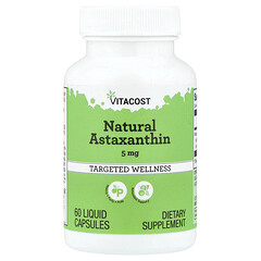 Natural Astaxanthin, 5 mg, 60 Liquid Capsules