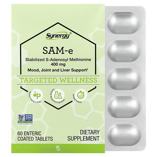 Vitacost, Synergy®, SAM-e, 400 mg, 60 Comprimidos com Revestimento Entérico