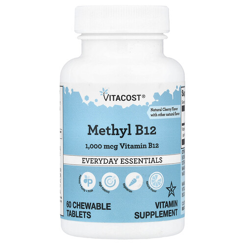 Vitacost, Methyl B12, Natural Cherry, 1,000 mcg, 60 Chewable Tablets
