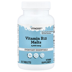 Vitamin B12 Melts, Natural Raspberry-Peach, 2,000 mcg, 50 Tablets