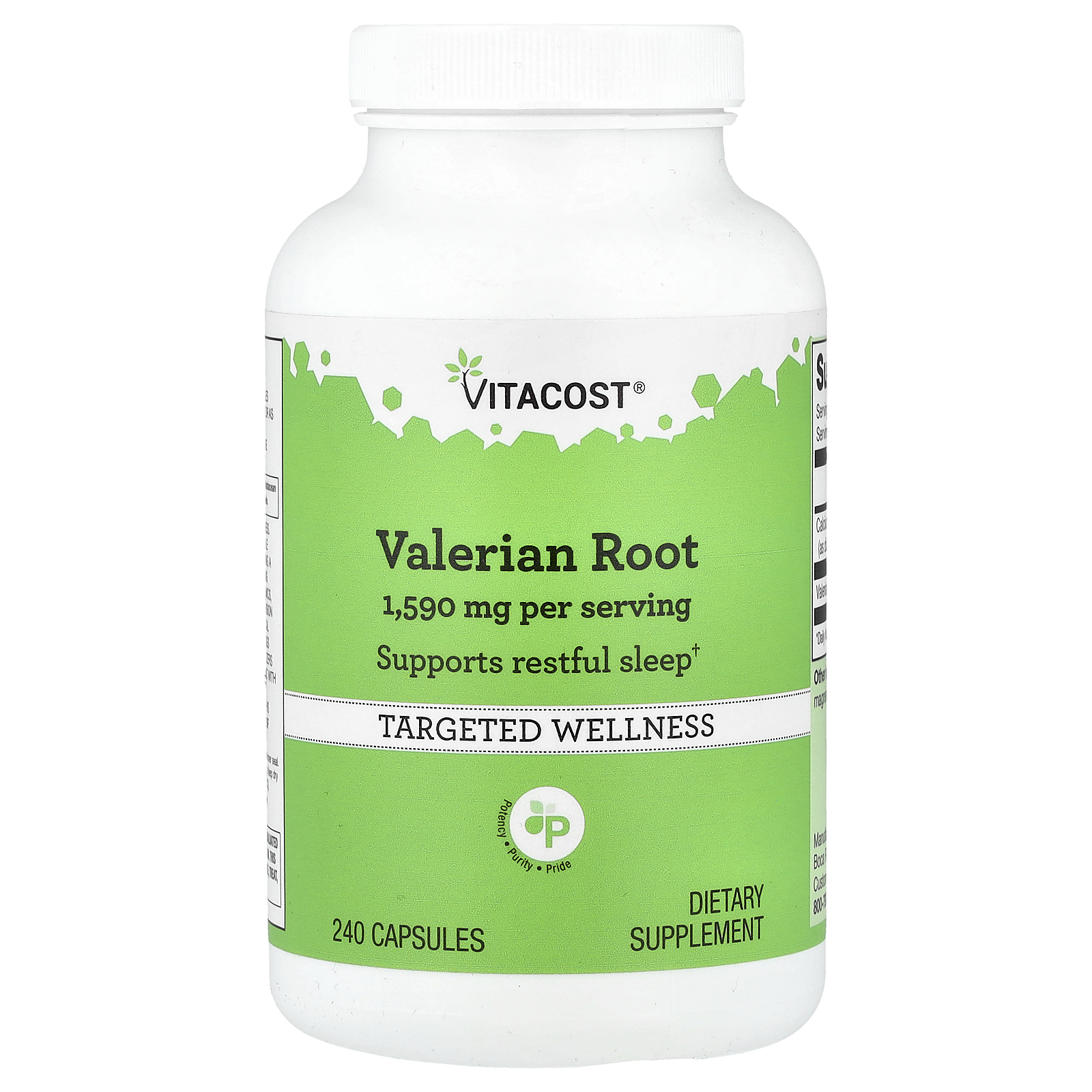 Vitacost (비타코스트), 발레리안 뿌리, 캡슐 240정