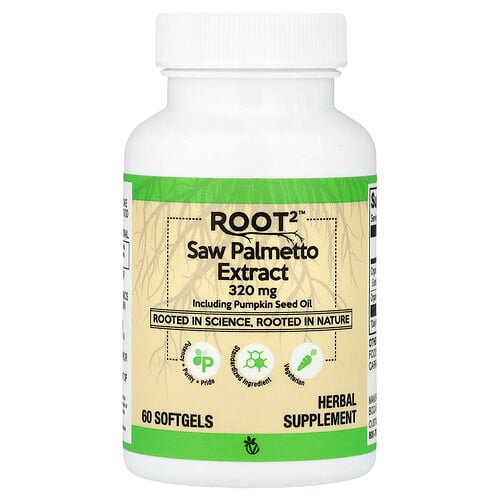 Vitacost, Root2™, Saw Palmetto Extract Including Pumpkin Seed Oil, 60 Softgels