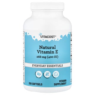 Vitacost, Everyday Essentials, Natural Vitamin E, 268 mg (400 IU), 250 Capsules