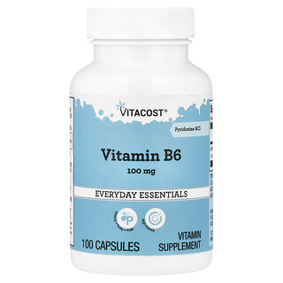 Vitacost, Vitamine B6, Chlorhydrate de pyridoxine, 100 mg, 100 capsules