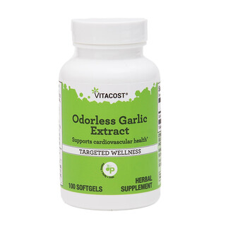 Vitacost, Extract inodor de usturoi, 100 de capsule moi (5 mg per capsulă moale)