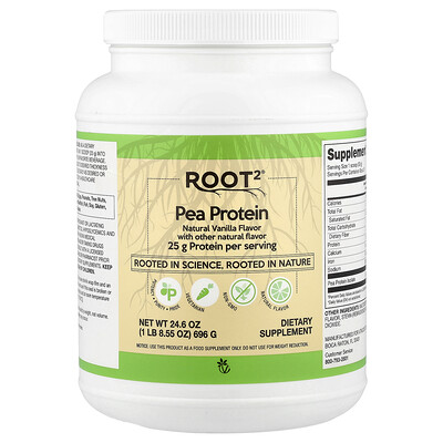 Vitacost Root2 Pea Protein Natural Vanilla 1 lb 855 oz 696 g