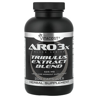 Vitacost, ARO3X® Black Series, смесь экстрактов якорцов, 625 мг, 200 капсул