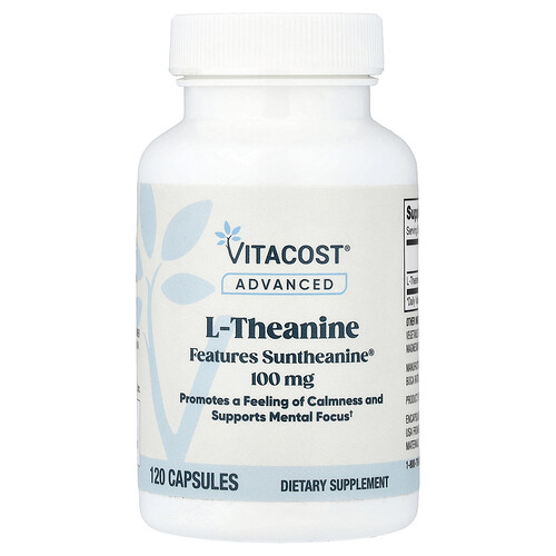 Vitacost, Advanced, L-Theanine Features Suntheanine®, 100 mg, 120 Capsules