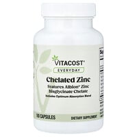 Vitacost, Everyday, Chelated Zinc Featuring Albion® Zinc Bisglycinate Chelate, 180 Capsules