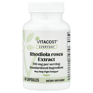Vitacost, Everyday, экстракт родиолы розовой, 60 капсул (350 мг в капсуле)