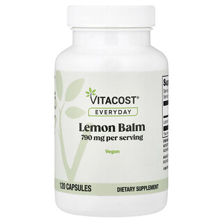 Vitacost, Everyday, Lemon Balm, 120 Capsules (395 mg per Capsule)