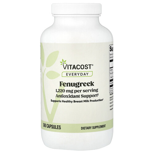 Vitacost, Everyday, Fenugreek, 360 Capsules (610 mg per Capsule)