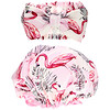 The Vintage Cosmetic Co., Make-Up Headband and Shower Cap Set, Pink Flamingo, 1 Set
