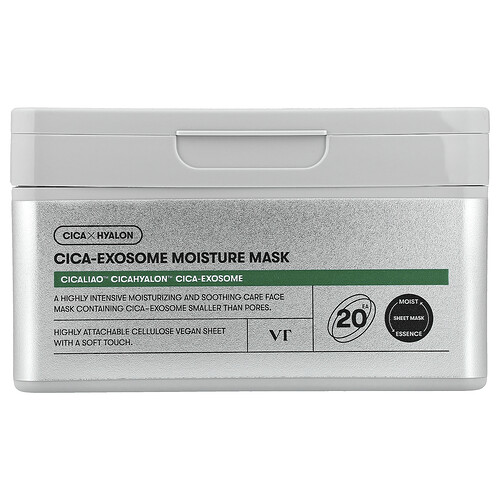 Vt Cosmetics, Cica-Exosome Moisture Beauty Mask, 20 Sheets, 350 g
