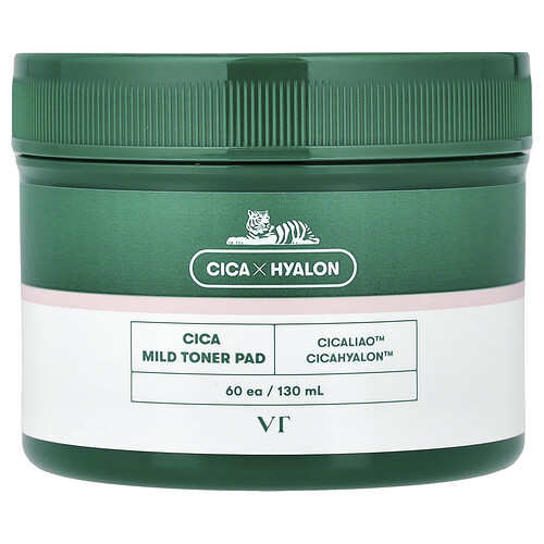 VT Cosmetics, Cica Mild Toner Pad, mildes Toner-Pad, 60 Pads